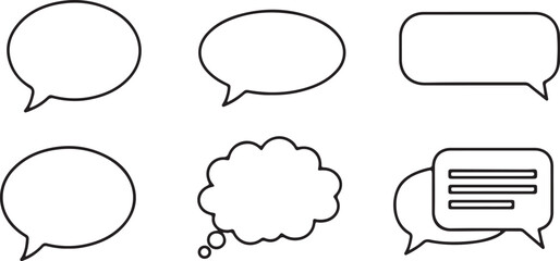 Obraz premium Minimalist Outline Speech Bubble Icon Vector for Chat and Communication Design
