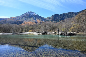 秋の上高地　大正池
