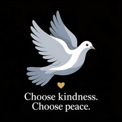 A serene sympathy greeting card featuring a stylized, single dove in flight against a deep black background, symbolizing peace and hope. The dove is rendered in soft, gradient shades 