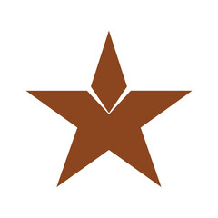 Obraz premium Brown star icon on white background