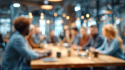 Unfocused Corporate Brainstorming - Out-of-focus background of a corporate brainstorming session. High quality. High quality