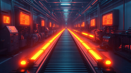 Fototapeta premium Create a minimalist industrial depiction of a refinery