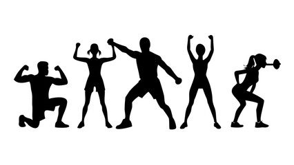 People Fitness Workout Silhoutte .vector icon
