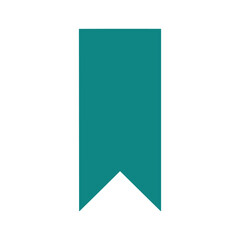 Teal banner icon on white background