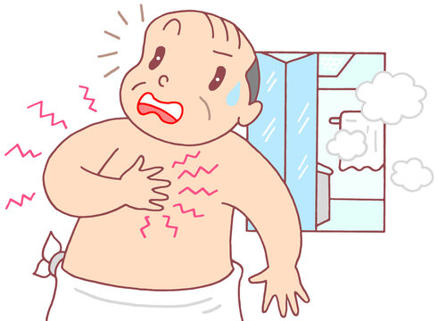 病気・疾患のイラスト - ヒートショック・血圧変動・心筋梗塞