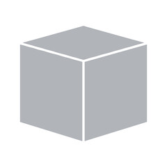 3D gray cube on white background
