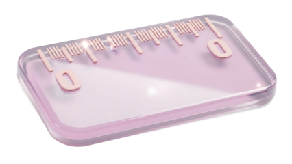 A pink transparent graphic design tool with ruler markings and zeros on a white background (161)_no-bg