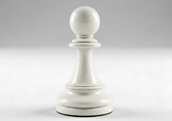 A close-up studio shot of a beautiful, glossy white chess pawn piece on a clean background