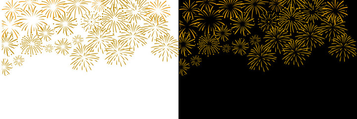 Gold fireworks background