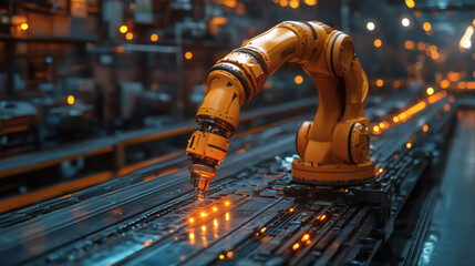 Create a minimalist industrial depiction of a robotics