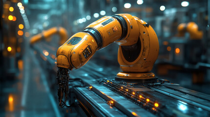 Create a minimalist industrial depiction of a robotics