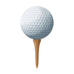 Golf ball on tee isolated on transparent background PNG