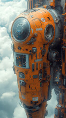 Create a minimalist industrial depiction of a robotics wallpaper