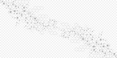Structure molecule and communication Dna, atom, neurons. Science concept for your design. Connected lines with dots. Medical, technology, chemistry, science background. illustration.