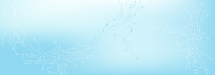Motherboard digital abstract background. AI circuit board technology texture design. Semiconductor and computer processor on tech banner template concept. Vector illustration
