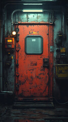 Create a minimalist industrial depiction of a shipping wallpaper