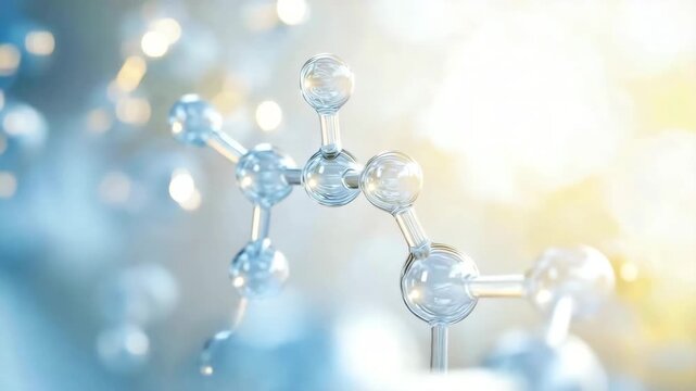 Visualization of bioactive peptide molecule representing advanced skincare science, signal transduction, collagen stimulation, and innovative anti-aging peptide-based skin rejuvenation technology