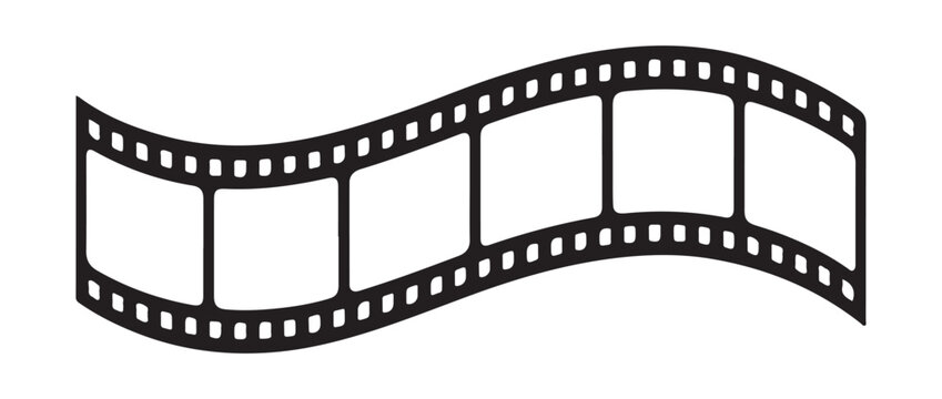 Film strip roll vector icon. Blank negative movie reel isolated on white background illustration