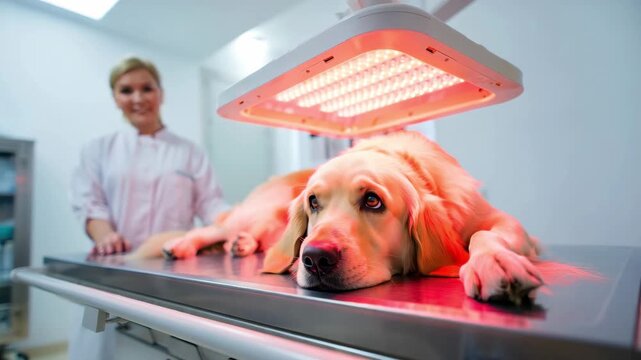 Veterinary red light therapy for dogs: photobiomodulation for wound healing, inflammation reduction, pain relief, tissue repair, and non-invasive post-surgical recovery in animal rehabilitation