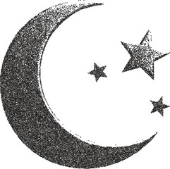 Moon y2k retro stipple art night brutalist halftone vector png transparent, lunar 2000s photocopy effect tattoo aesthetic