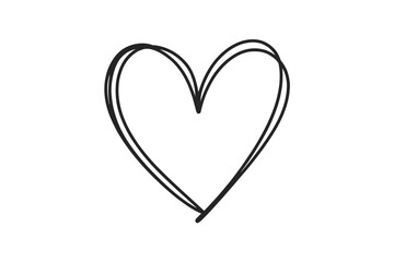 A simple hand-drawn heart shape isolated on a white background.