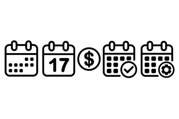 Calendar icons represent scheduling, deadlines, and financial planning concepts.