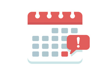 A calendar icon with an exclamation mark indicating an important date or event.