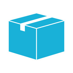 Fototapeta premium Blue gift box with ribbon