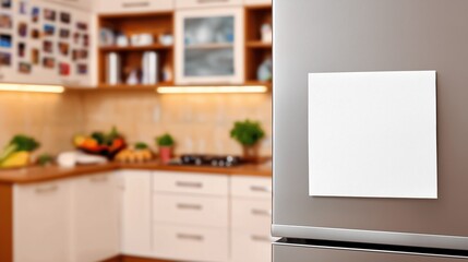 Blank Square Magnet on Stainless Fridge