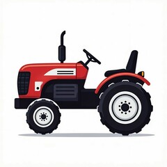 Obraz premium red tractor isolated
