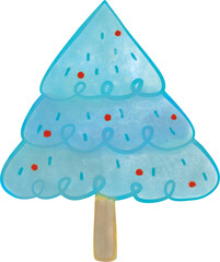 Watercolor Christmas Tree Illustration