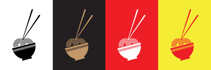 noodle pasta icon in a plate