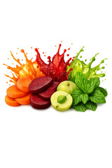 vibrant vegetable splash PNG for decoration 