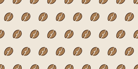 Seamless coffee bean pattern for coffee shop backgrounds, cafe decorations, dining venues and culinary events. for a coffee-themed greeting card. for coffee-themed fabric motifs © Agus