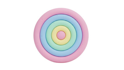 A colorful illustration of a concentric circle design with pastel colors on a white background  (393)_no-bg