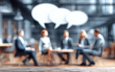 Business People Brainstorming Subtle Blur Background with Space for Custom Text. High quality. High quality