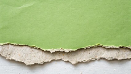 Vertical torn matcha paper texture with rough edge creates vivid organic background perfect for natural branding and visual compositions