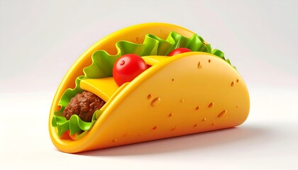 Colorful Taco with Fresh Vegetables