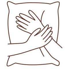 Self Comfort Hugging Pillow Minimal Line Illustration