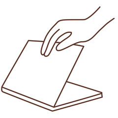 Hand Closing Laptop Calm Work Finish Illustration