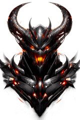 futuristic devil concept in transparent background 