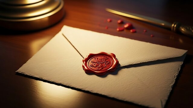 Sealed letter with red wax stamp.