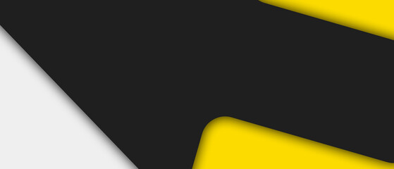 Abstract Yellow, black and white geometric overlap shape background