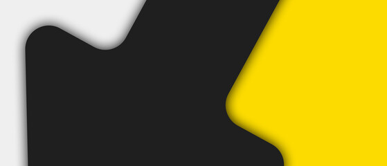 Abstract Yellow, black and white geometric overlap shape background
