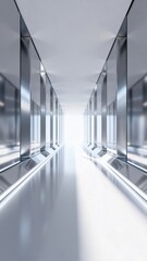 Fototapeta premium Futuristic corridor with bright light