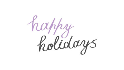 happy holidays hand written calligraphy text vector with transparent background 