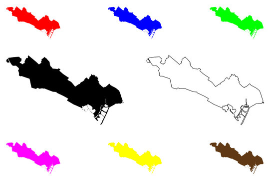 Guagua city (Central Luzon Region, Republic of the Philippines, ROP) map vector illustration, scribble sketch Uaua map