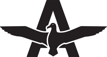 Elegant albatross bird logo design a sophisticated vector silhouette