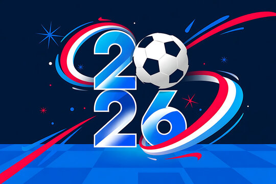 Celebrating the 2026 world cup with a dynamic soccer ball and design