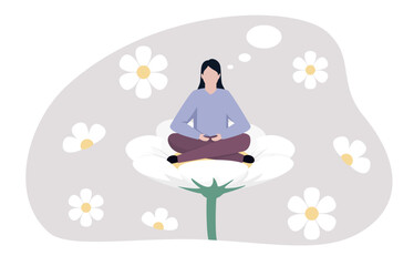 Mindful Serenity Amidst Floral Calm